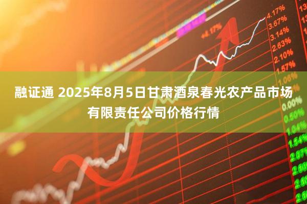 融证通 2025年8月5日甘肃酒泉春光农产品市场有限责任公司价格行情