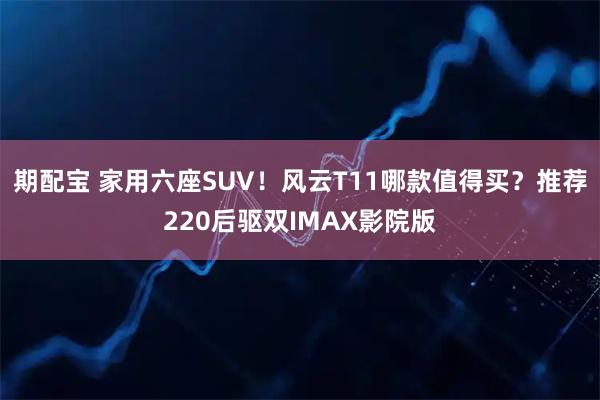 期配宝 家用六座SUV!风云T11哪款值得买?推荐220后驱双IMAX影院版